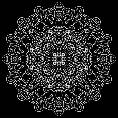 Mandala desen beyaz karalamalar keyfi kroki