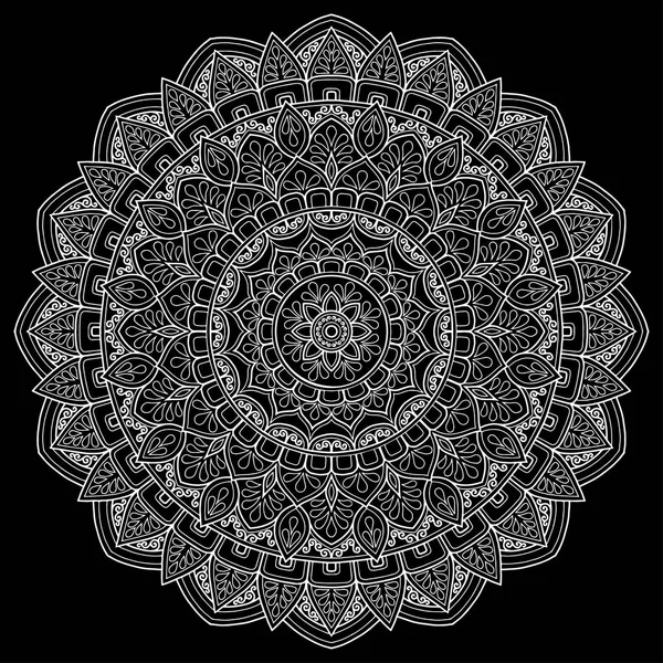 Patrón Mandala Garabatos Blancos Bosquejo Buen Humor — Archivo Imágenes Vectoriales