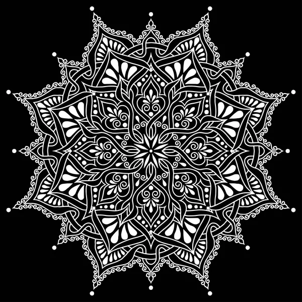 Mandala patroon witte doodles schets — Stockvector