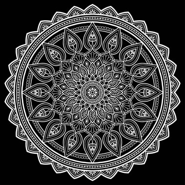 Mandala desen beyaz karalamalar keyfi kroki