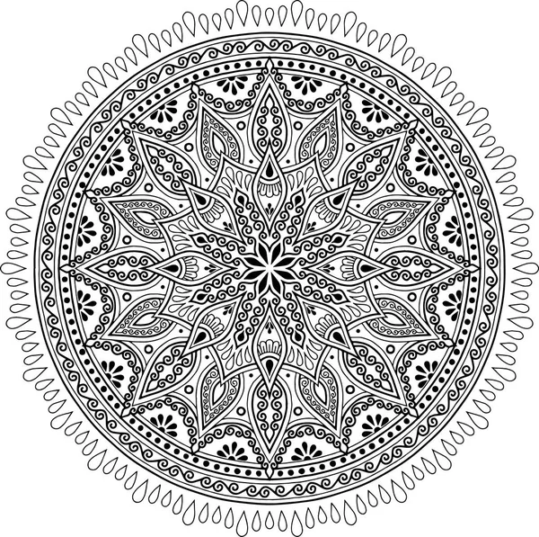 Mandala desen siyah beyaz karalamalar keyfi kroki