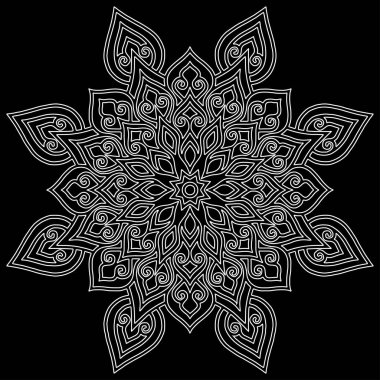 Mandala desen beyaz karalamalar keyfi kroki