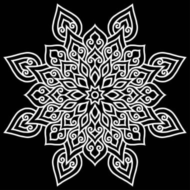 Mandala desen beyaz karalamalar keyfi kroki