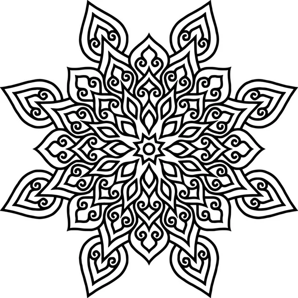 Mandala Fekete Fehér Mintás Doodles Vázlat Hangulat — Stock Vector