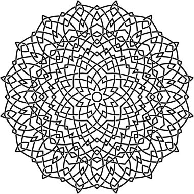 Mandala desen siyah beyaz karalamalar kroki