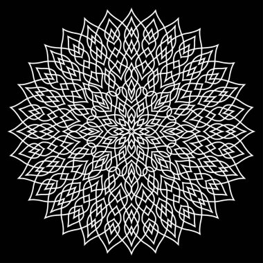 Mandala desen beyaz karalamalar kroki