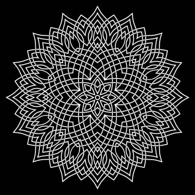 Mandala desen beyaz karalamalar kroki