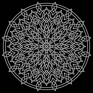 Mandala desen beyaz karalamalar kroki