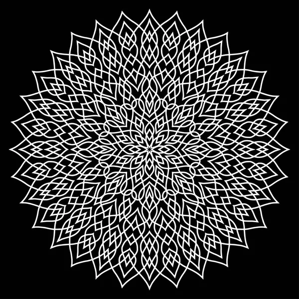 Mandala pattern white doodles sketch — Stock Vector