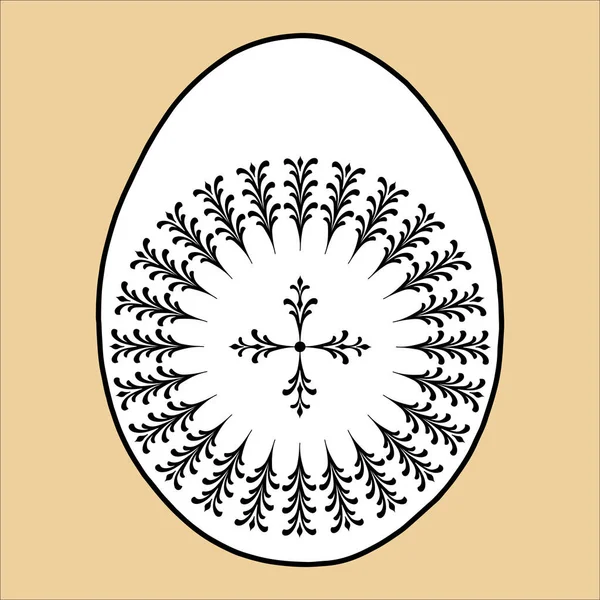 Huevo de Pascua alegría vacaciones con una cruz — Vector de stock
