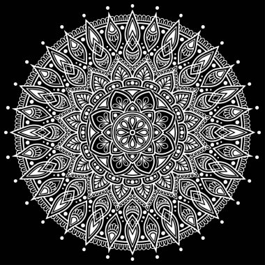 Mandala desen beyaz karalamalar kroki