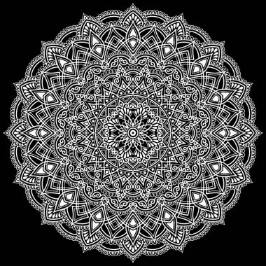 Mandala desen beyaz karalamalar kroki
