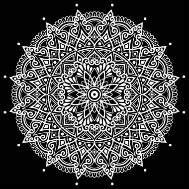 Mandala desen beyaz karalamalar kroki