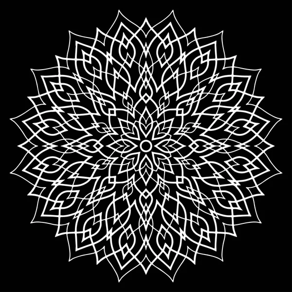 Patrón mandala garabatos blanco bosquejo — Vector de stock