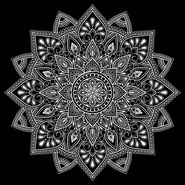 Mandala desen beyaz karalamalar kroki