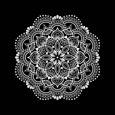 Mandala desen beyaz karalamalar kroki