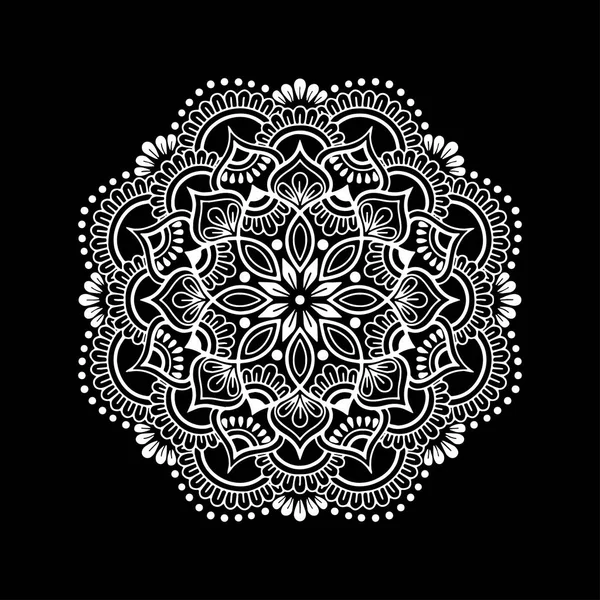 Patrón mandala garabatos blanco bosquejo — Archivo Imágenes Vectoriales