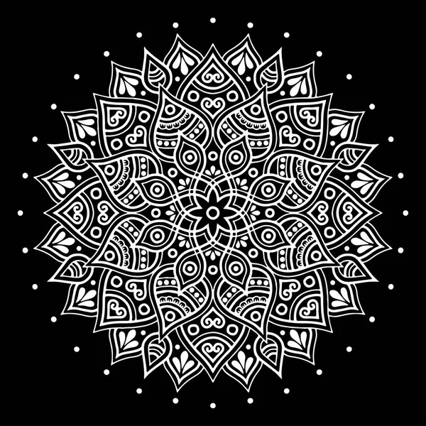 Mandala patroon witte doodles schets — Stockvector