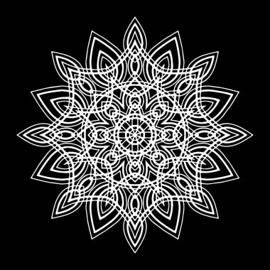 Mandala desen beyaz karalamalar kroki