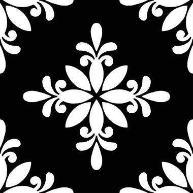 Soyut desen siyah ve beyaz doodle