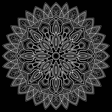 Mandala desen beyaz karalamalar kroki