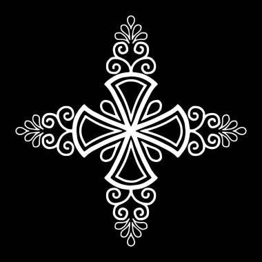 Çapraz doodle siyah ve beyaz