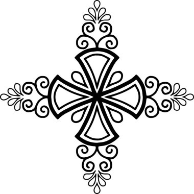 Çapraz doodle siyah ve beyaz