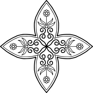 Çapraz doodle siyah ve beyaz