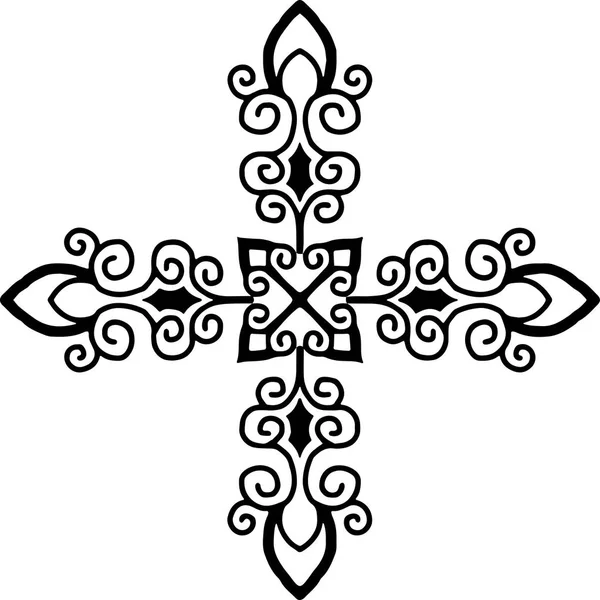Cross doodle black and white — Stock Vector
