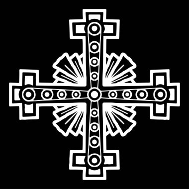 Çapraz doodle siyah ve beyaz