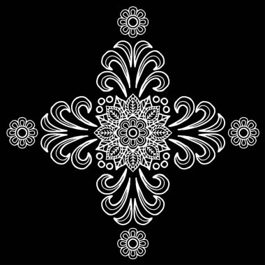 Çapraz doodle siyah ve beyaz