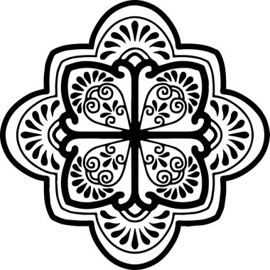 Çapraz doodle siyah ve beyaz