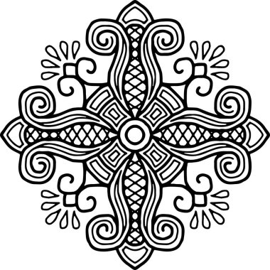 Çapraz doodle siyah ve beyaz