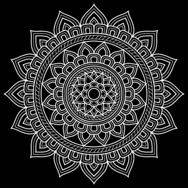 Mandala desen beyaz karalamalar kroki