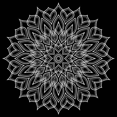 Mandala desen beyaz karalamalar kroki