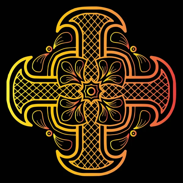 Cross doodle color religion — Stock Vector