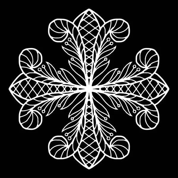Croce doodle bianco e nero — Vettoriale Stock