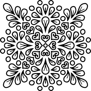 Çapraz doodle siyah ve beyaz