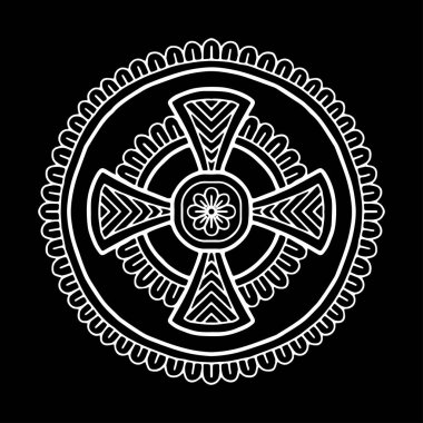 Çapraz doodle siyah ve beyaz