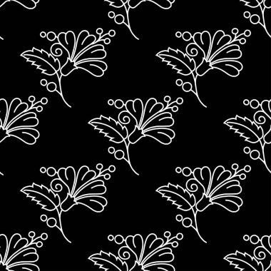 Soyut desen siyah ve beyaz doodle