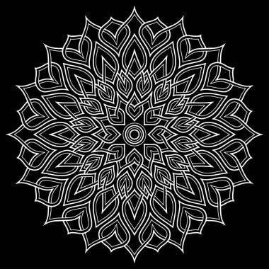 Mandala desen beyaz karalamalar kroki