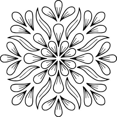 Mandala desen siyah beyaz karalamalar kroki