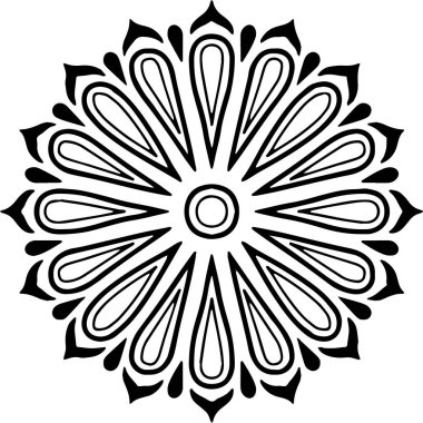 Mandala desen siyah beyaz karalamalar kroki