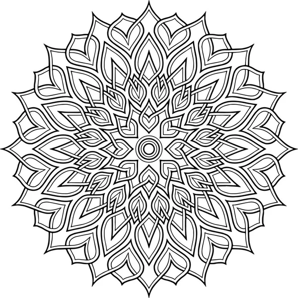 Figura mandala para colorear garabatos boceto — Vector de stock