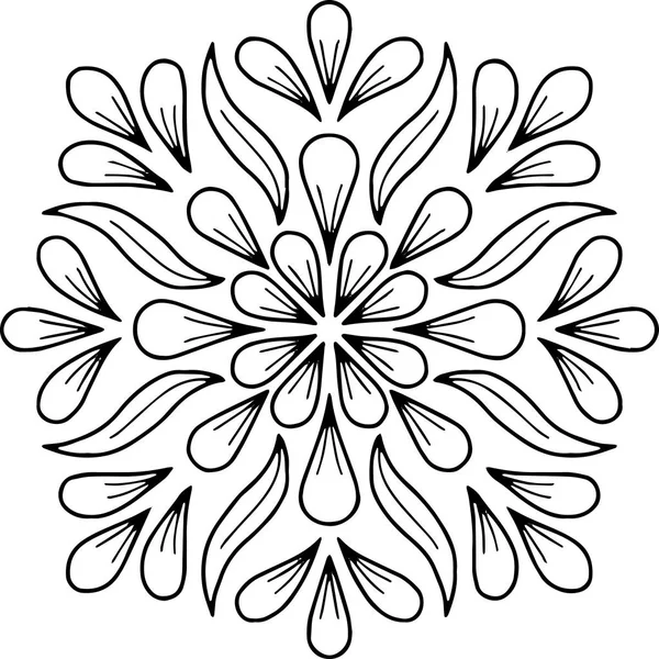 Mandala desen siyah beyaz karalamalar kroki