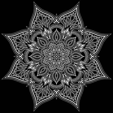 Mandala desen beyaz karalamalar kroki