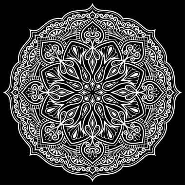 Mandala desen beyaz karalamalar kroki