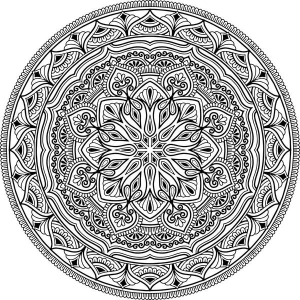 Mandala mönster svartvita doodles skiss — Stockfoto