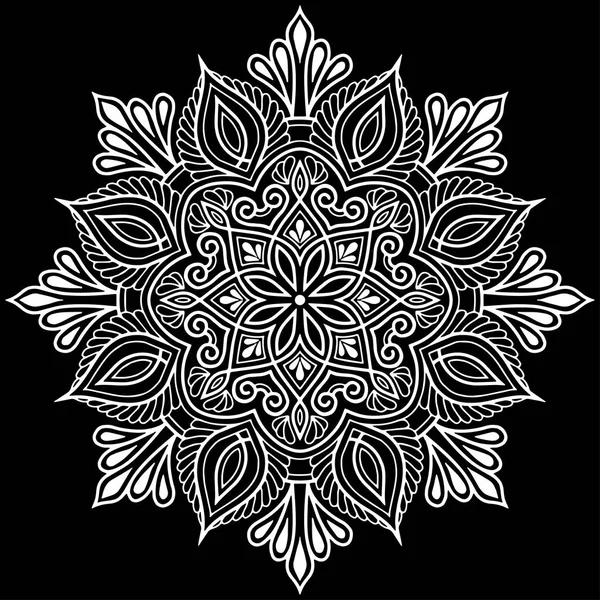 Mandala desen beyaz karalamalar kroki — Stok fotoğraf