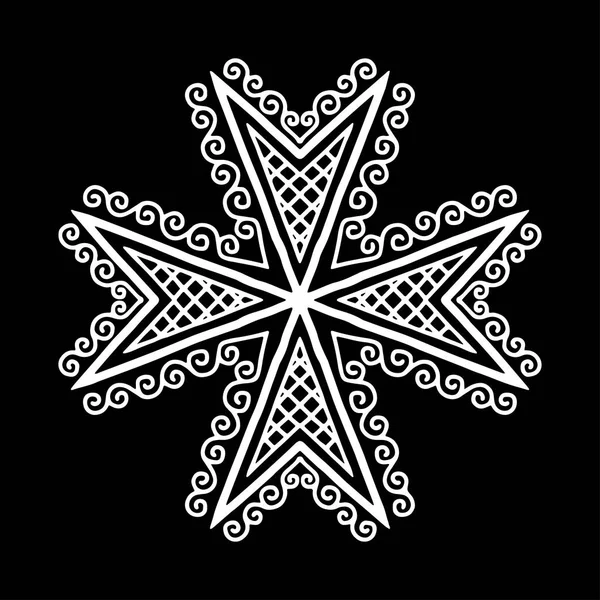 Doodle croix noir et blanc — Image vectorielle